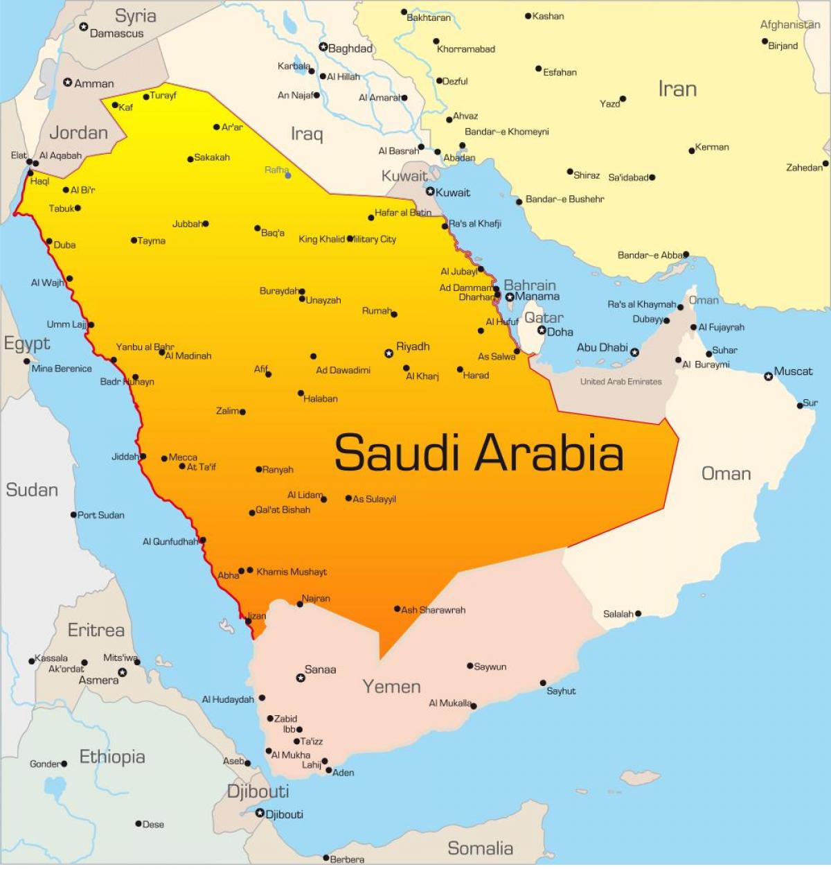 Svako saudijske arabije mapu